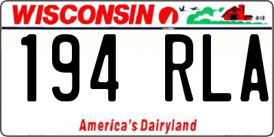 WI license plate 194RLA