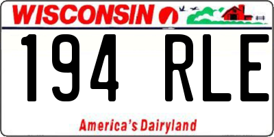 WI license plate 194RLE