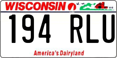 WI license plate 194RLU