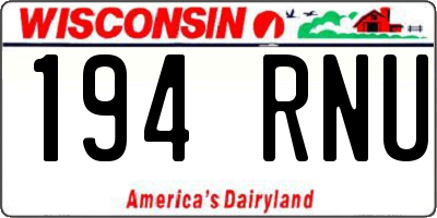 WI license plate 194RNU