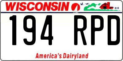 WI license plate 194RPD