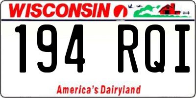 WI license plate 194RQI