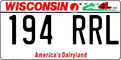 WI license plate 194RRL