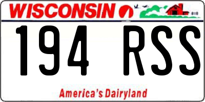 WI license plate 194RSS