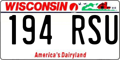 WI license plate 194RSU