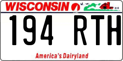 WI license plate 194RTH