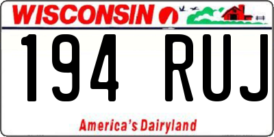 WI license plate 194RUJ