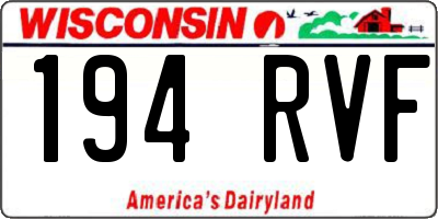 WI license plate 194RVF