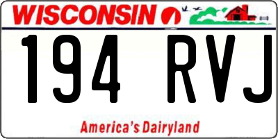 WI license plate 194RVJ
