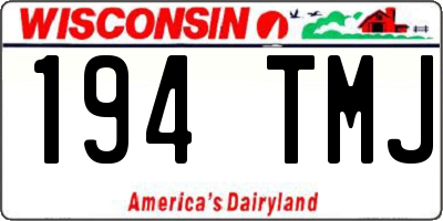 WI license plate 194TMJ