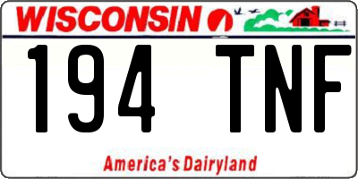 WI license plate 194TNF