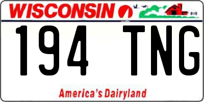 WI license plate 194TNG