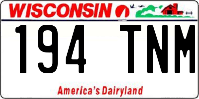 WI license plate 194TNM