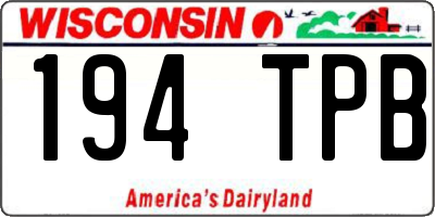 WI license plate 194TPB