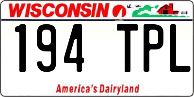 WI license plate 194TPL