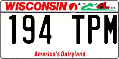 WI license plate 194TPM