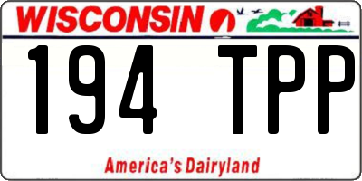 WI license plate 194TPP