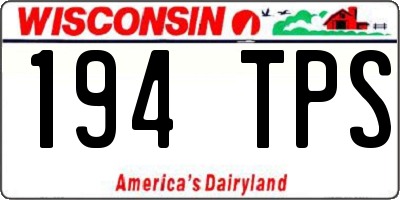 WI license plate 194TPS