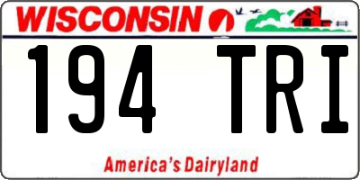 WI license plate 194TRI