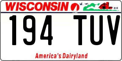 WI license plate 194TUV