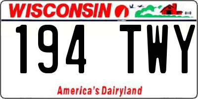 WI license plate 194TWY