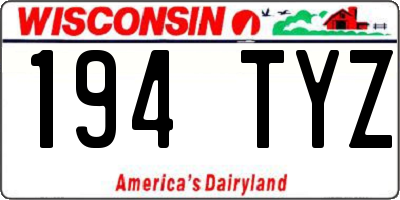 WI license plate 194TYZ