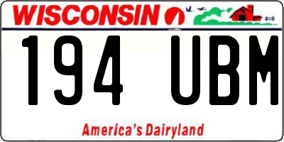 WI license plate 194UBM