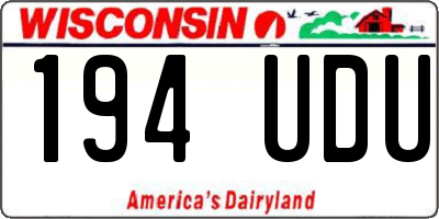 WI license plate 194UDU