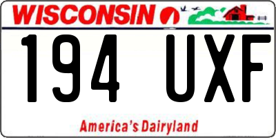 WI license plate 194UXF