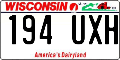 WI license plate 194UXH