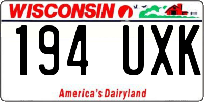 WI license plate 194UXK