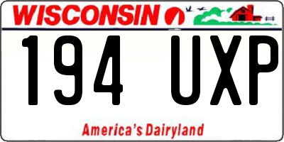 WI license plate 194UXP