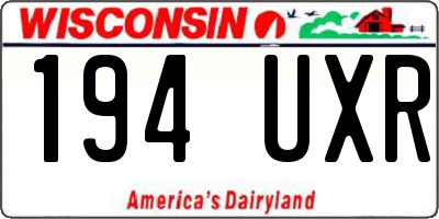 WI license plate 194UXR