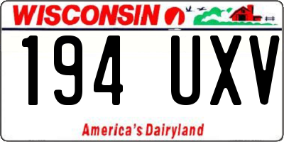 WI license plate 194UXV