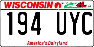 WI license plate 194UYC