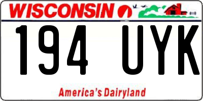 WI license plate 194UYK