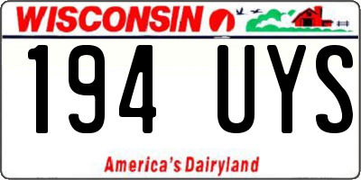 WI license plate 194UYS