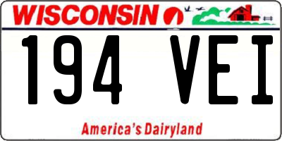 WI license plate 194VEI