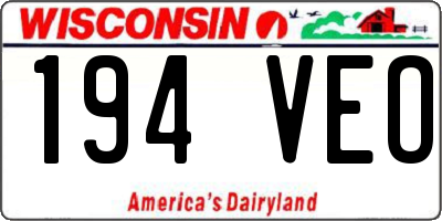 WI license plate 194VEO
