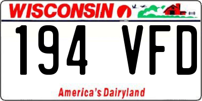 WI license plate 194VFD