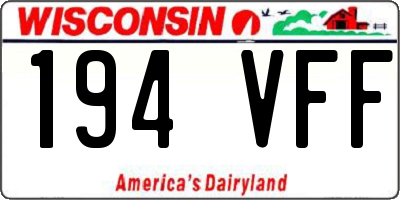 WI license plate 194VFF
