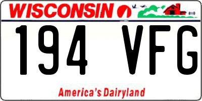 WI license plate 194VFG