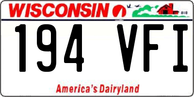 WI license plate 194VFI