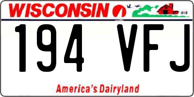 WI license plate 194VFJ