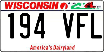 WI license plate 194VFL