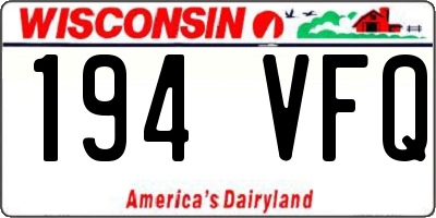 WI license plate 194VFQ