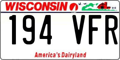 WI license plate 194VFR