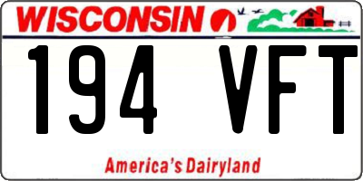 WI license plate 194VFT
