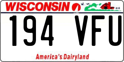 WI license plate 194VFU