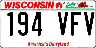 WI license plate 194VFV